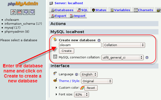 Mysql Create Database